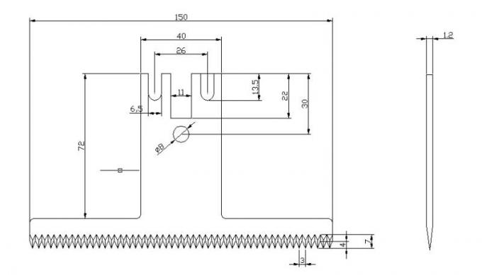 포장 필름 절단 칼 플라스틱 가방 절단 트림머 블레이드 톱니 모양 0